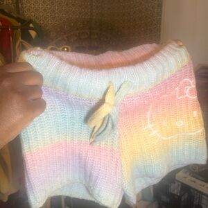 Forever 21 Pastel Knit Shorts with Hello Kitty Design